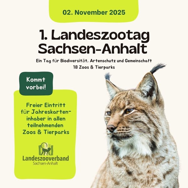 1. Landeszootag Sachsen-Anhalt lädt Dauerkarteninhaber zum kostenfreien Besuch